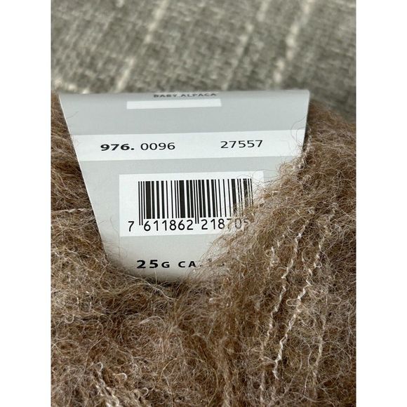 Set of 2 Lang Yarns Passione‎ Baby Alpaca 25g 82% Alpaca 16% Polyamide Brown NWT - Picture 4 of 4
